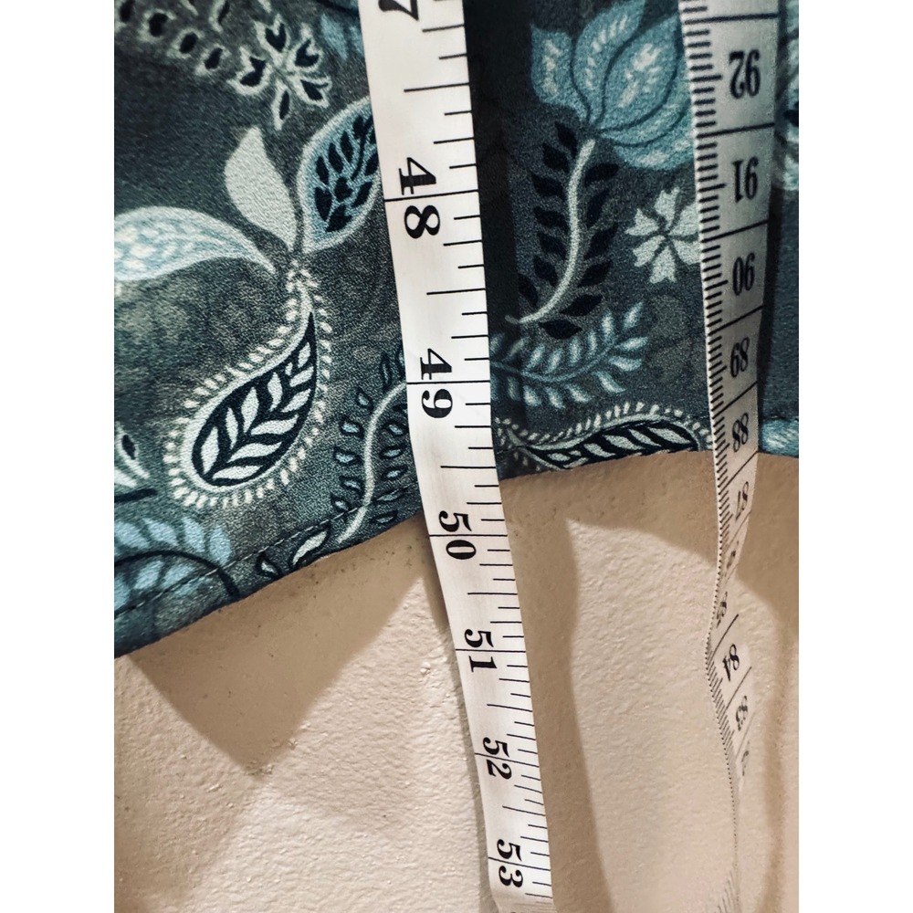 LOGO Lori Goldstein Blue Paisley Floral Wide Leg Sleeveless Jumpsuit Medium Boho - Picture 8 of 8
